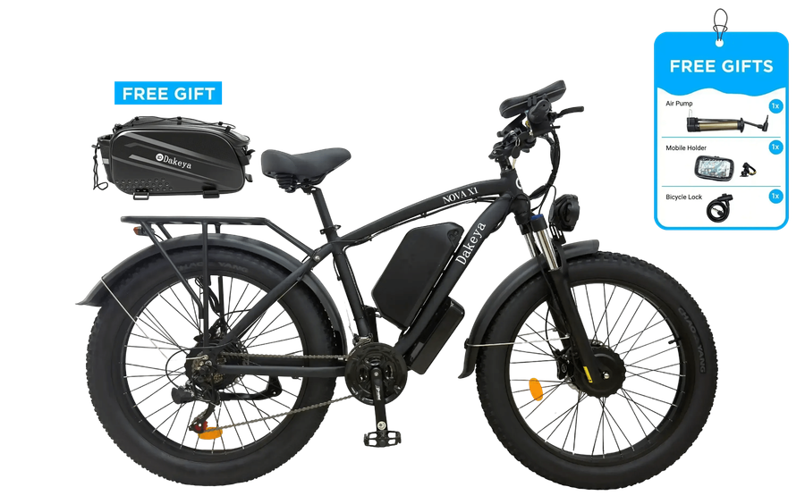 Dakeya NOVA X1 6000W dual motor fat tire electric bike, UL2849 certified