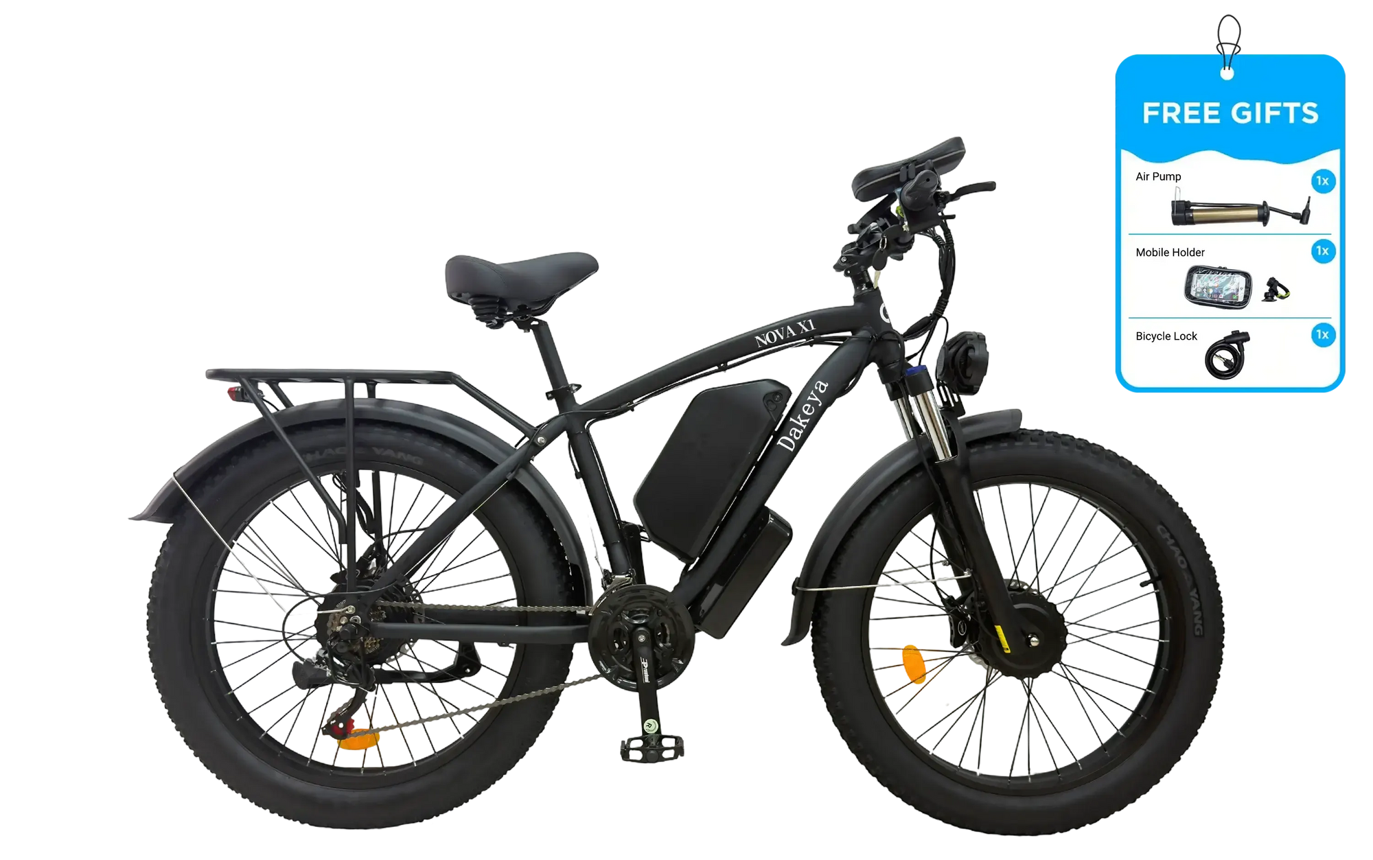 Dakeya NOVA X1 6000W Dual Motor Best Fat Tire eBike Certified to UL2849
