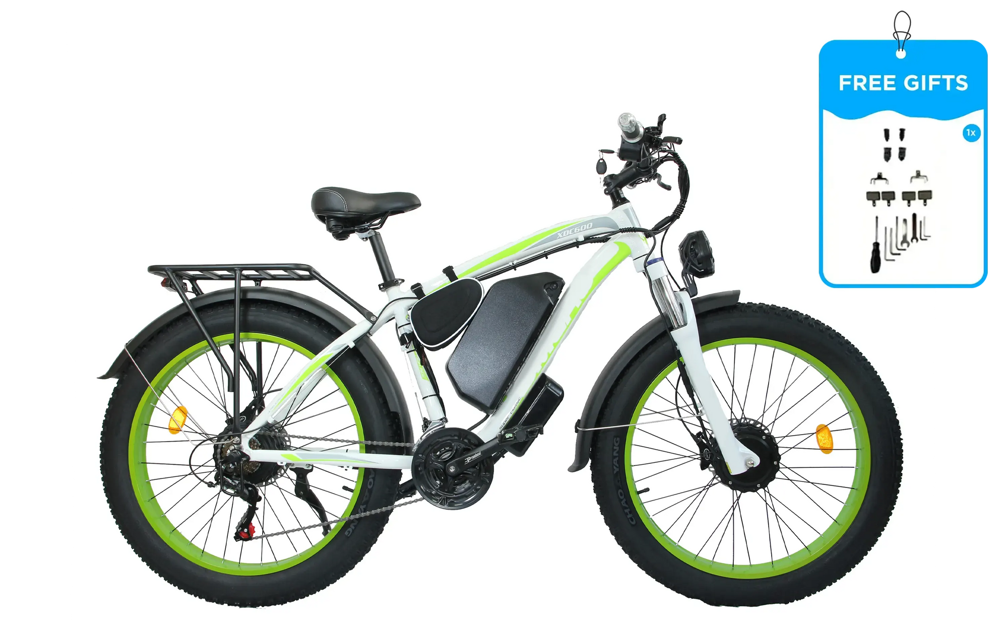 Fat tire e-bike in green color
