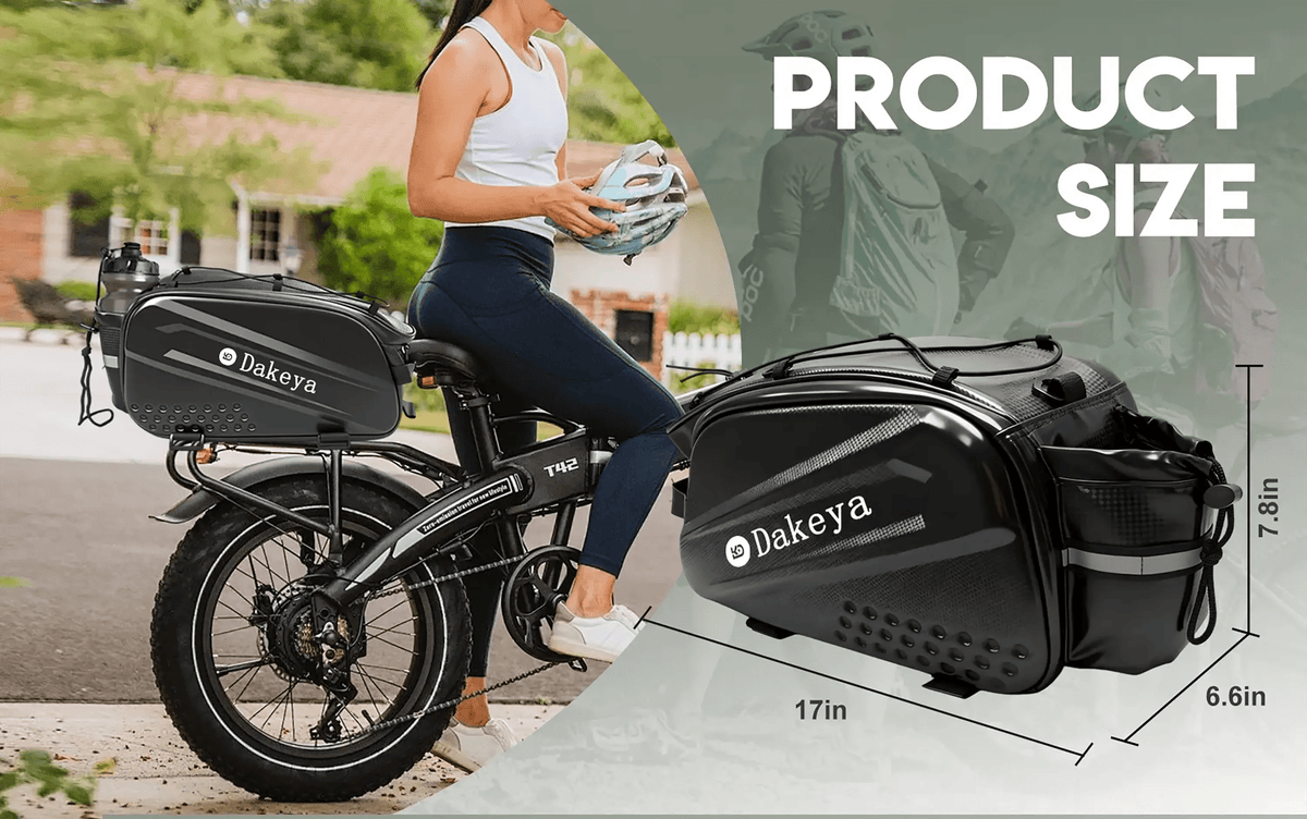 Dakeya 10L Hard Shell Rear Rack Bag - Waterproof Bike & Ebike Trunk - Accessories/Parts - Dakeyabike