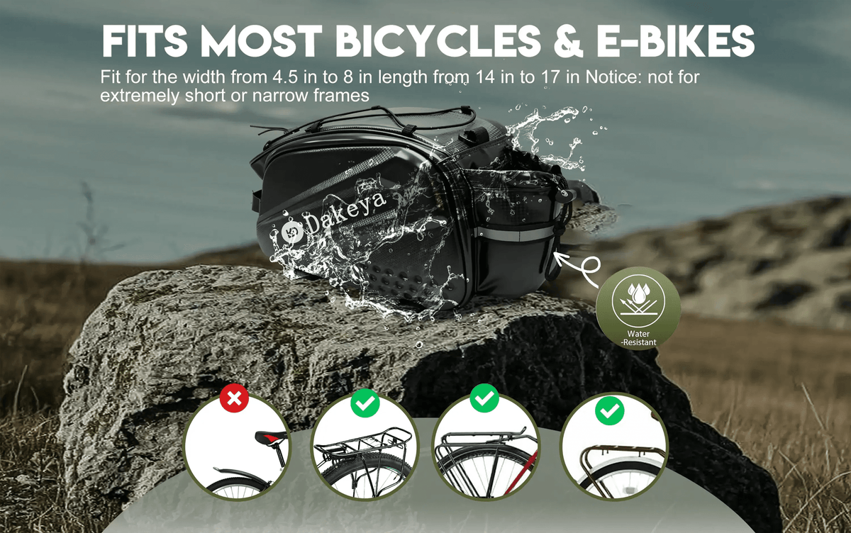Dakeya 10L Hard Shell Rear Rack Bag - Waterproof Bike & Ebike Trunk - Accessories/Parts - Dakeyabike