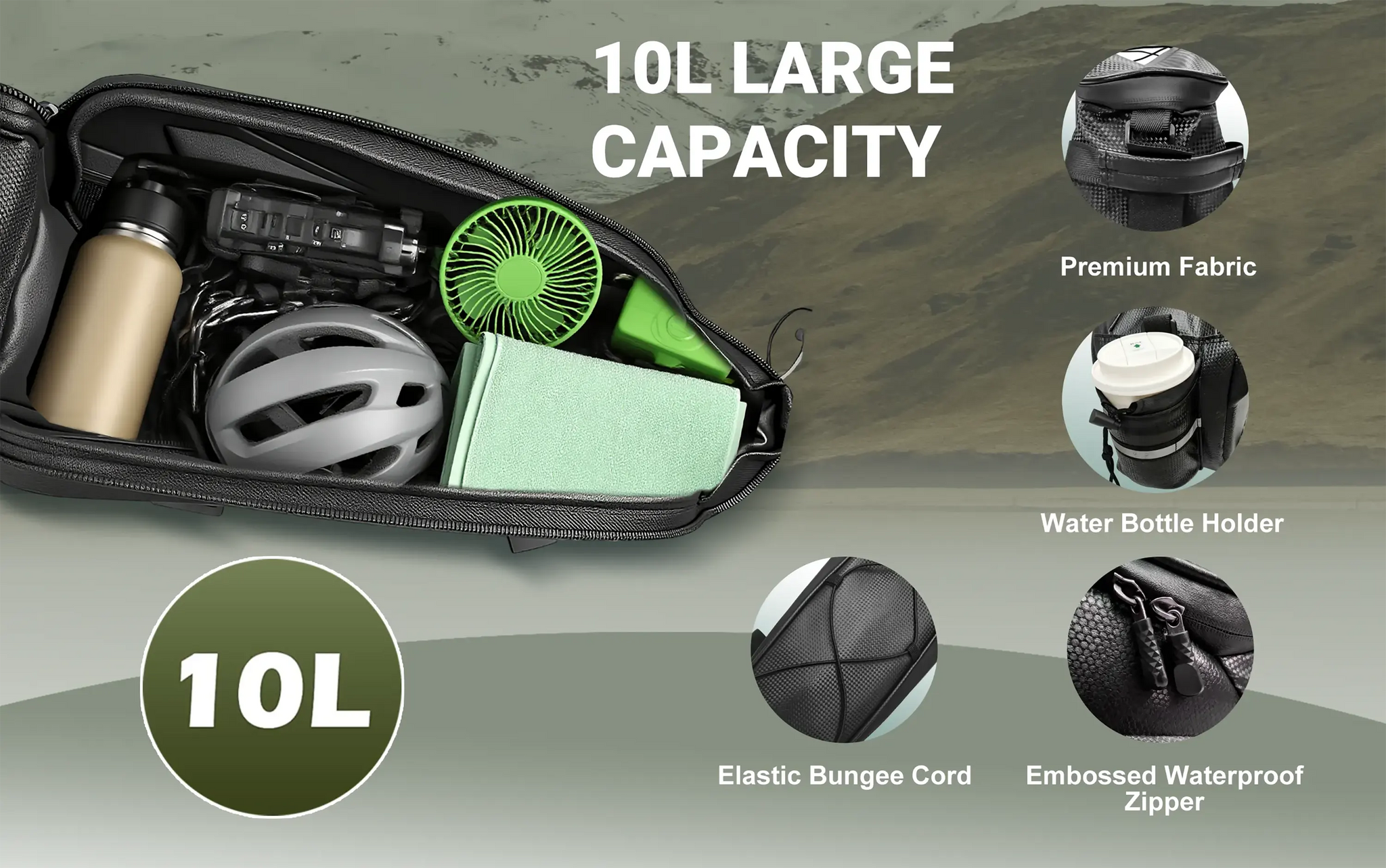 Dakeya 10L Hard Shell Rear Rack Bag - Waterproof Bike & Ebike Trunk