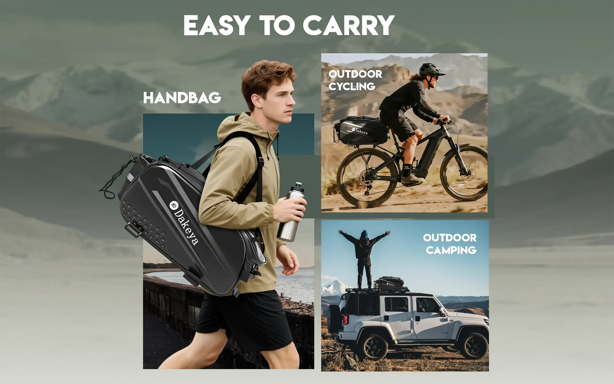 Dakeya 10L Hard Shell Rear Rack Bag - Waterproof Bike & Ebike Trunk