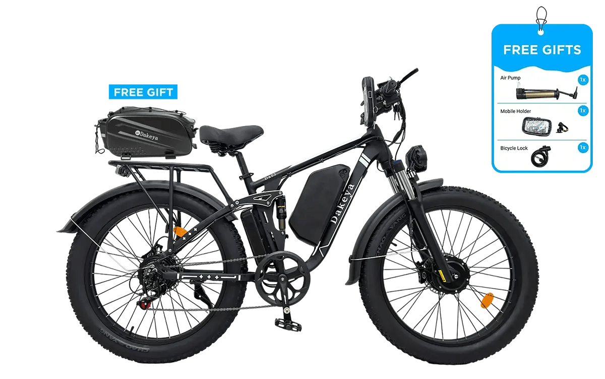 Dakeya Da03 Dual Motor Electric Mountain Bike 5000W - Full Suspension, UL2849 Certified Off-Road Fat Tire - Electric Bike - Dakeyabike
