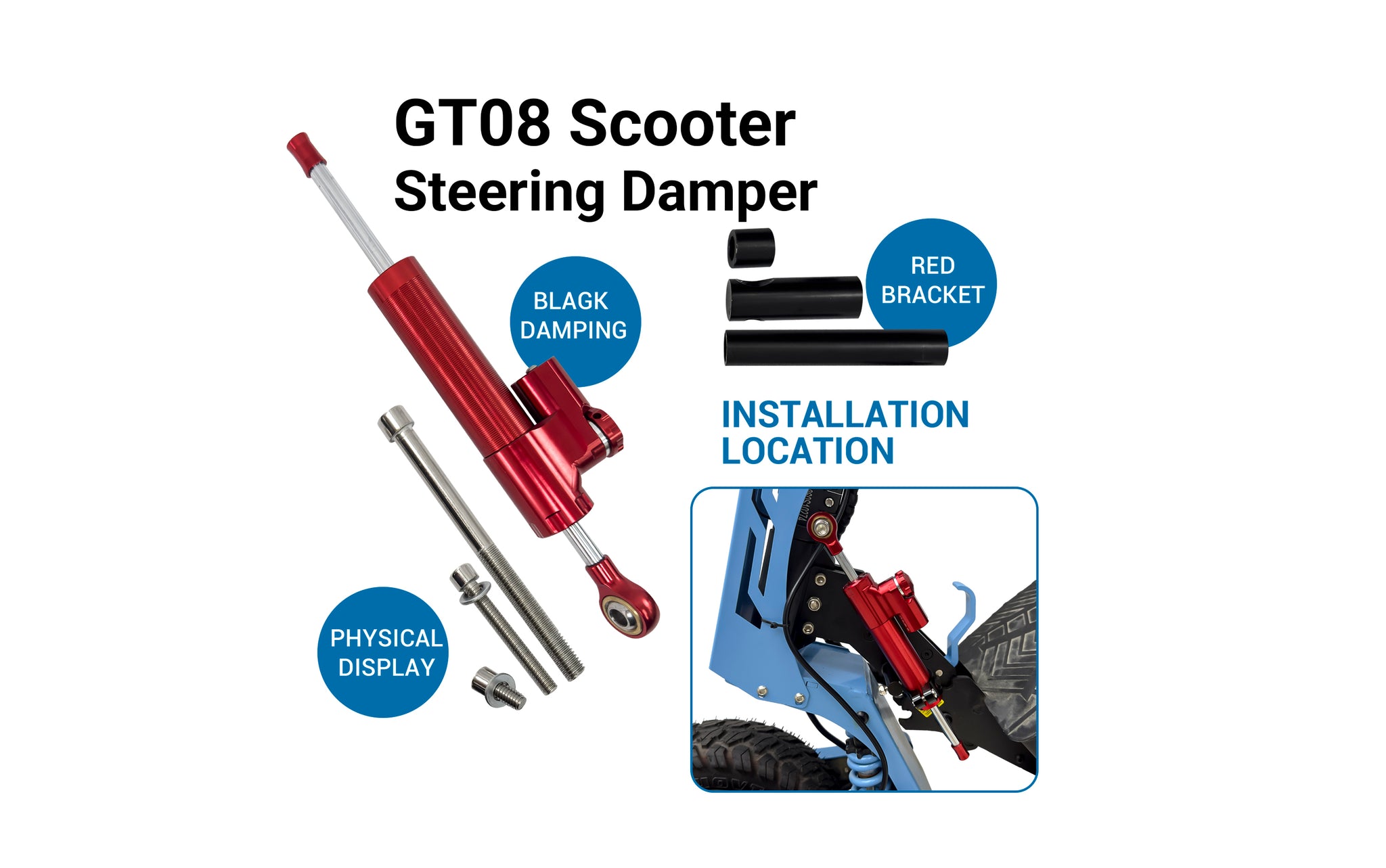 GT08 Electric Scooter Steering Damper and Stabilizer
