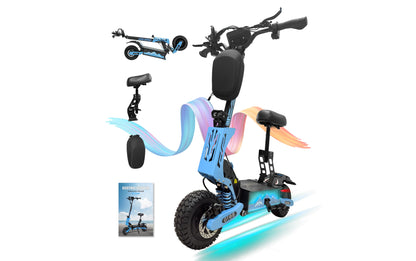 GT08 Electric Scooter – Dual 5600W Motor | 50 MPH | 60V 27Ah Battery | 11” Off-Road Tires | Folding
