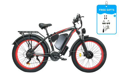 Black and red fat tire bike from Dakeya Bike