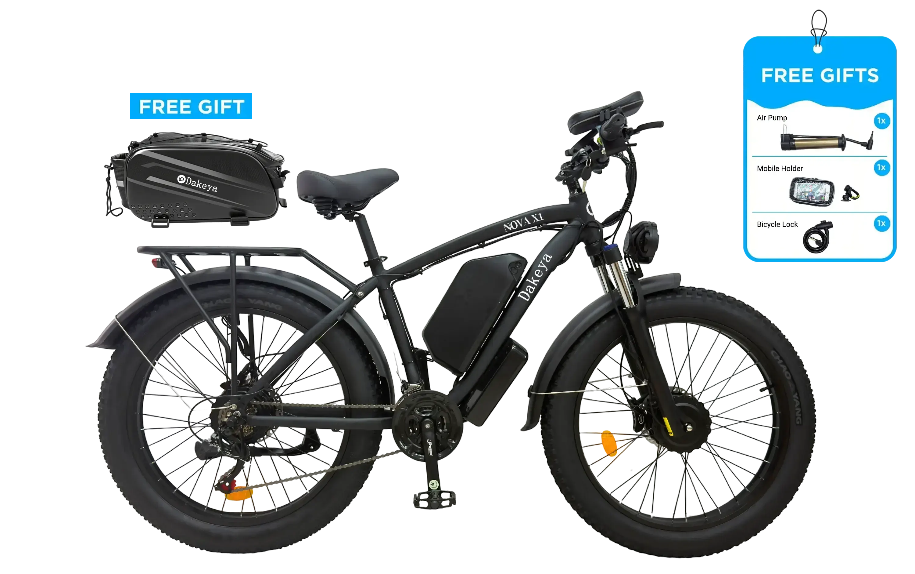 Dakeya NOVA X1 6000W Dual Motor Best Fat Tire eBike Certified to UL2849