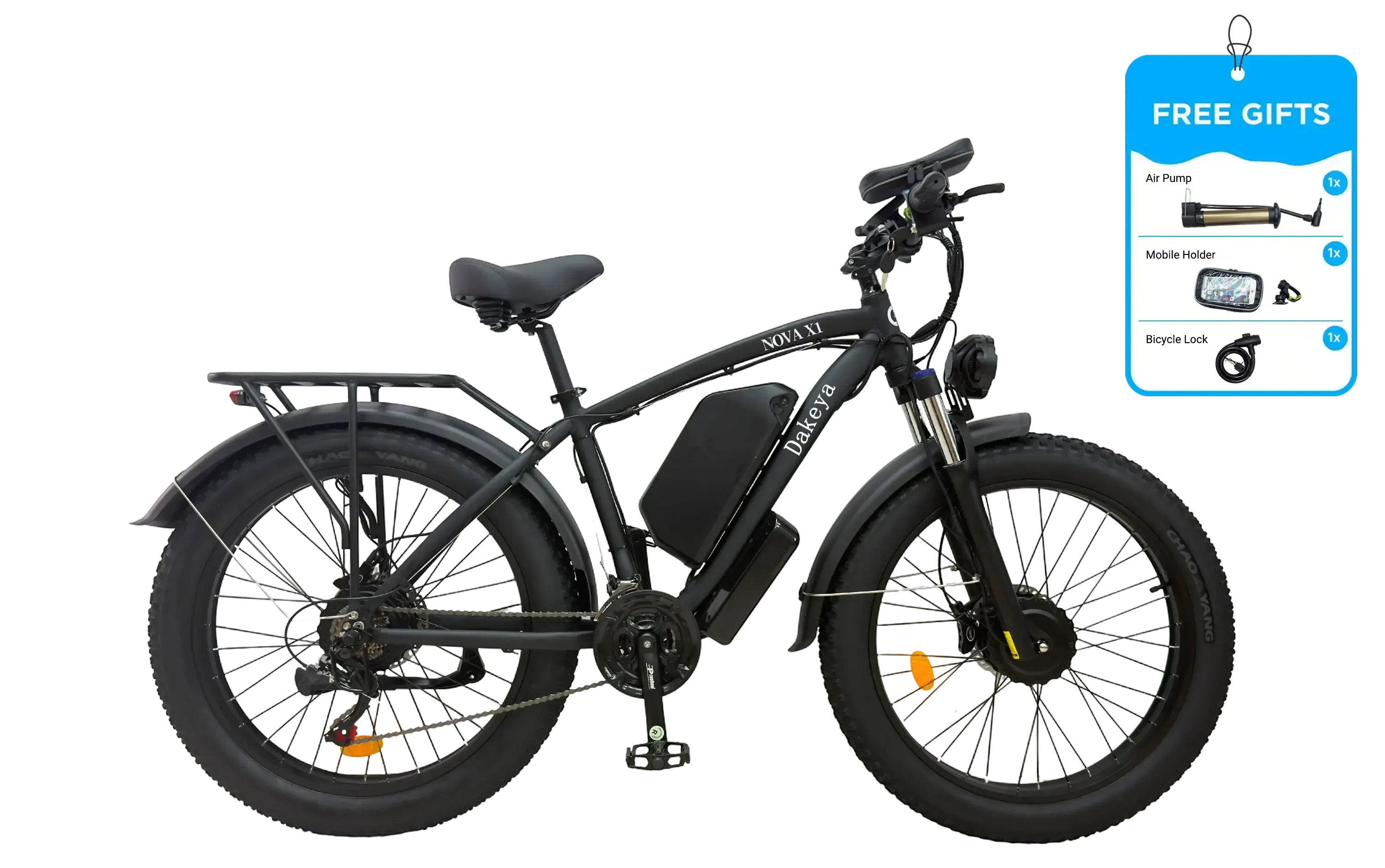 Dakeya NOVA X1 6000W Dual Motor Best Fat Tire eBike Certified to UL2849