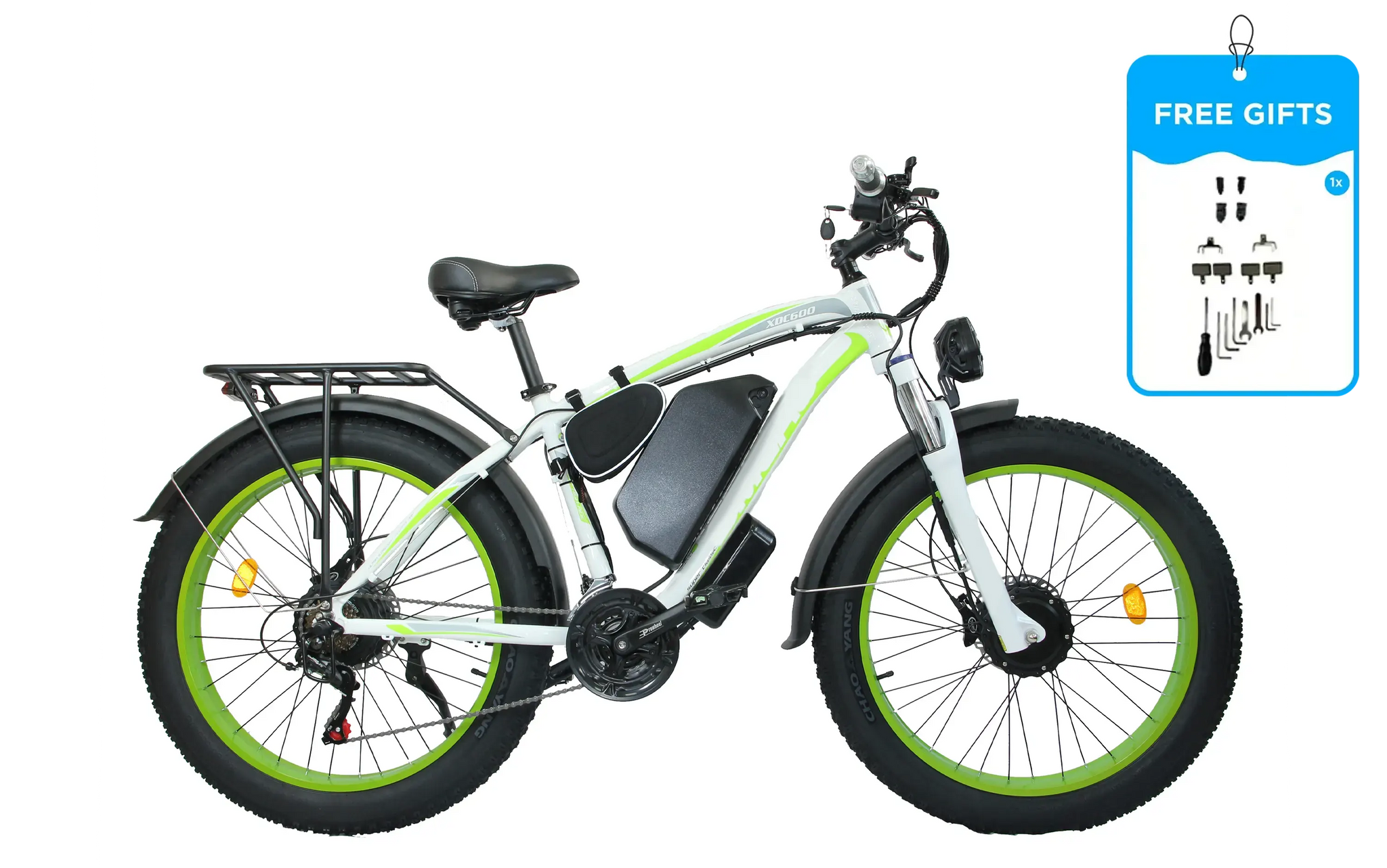 Fat tire e-bike in green color