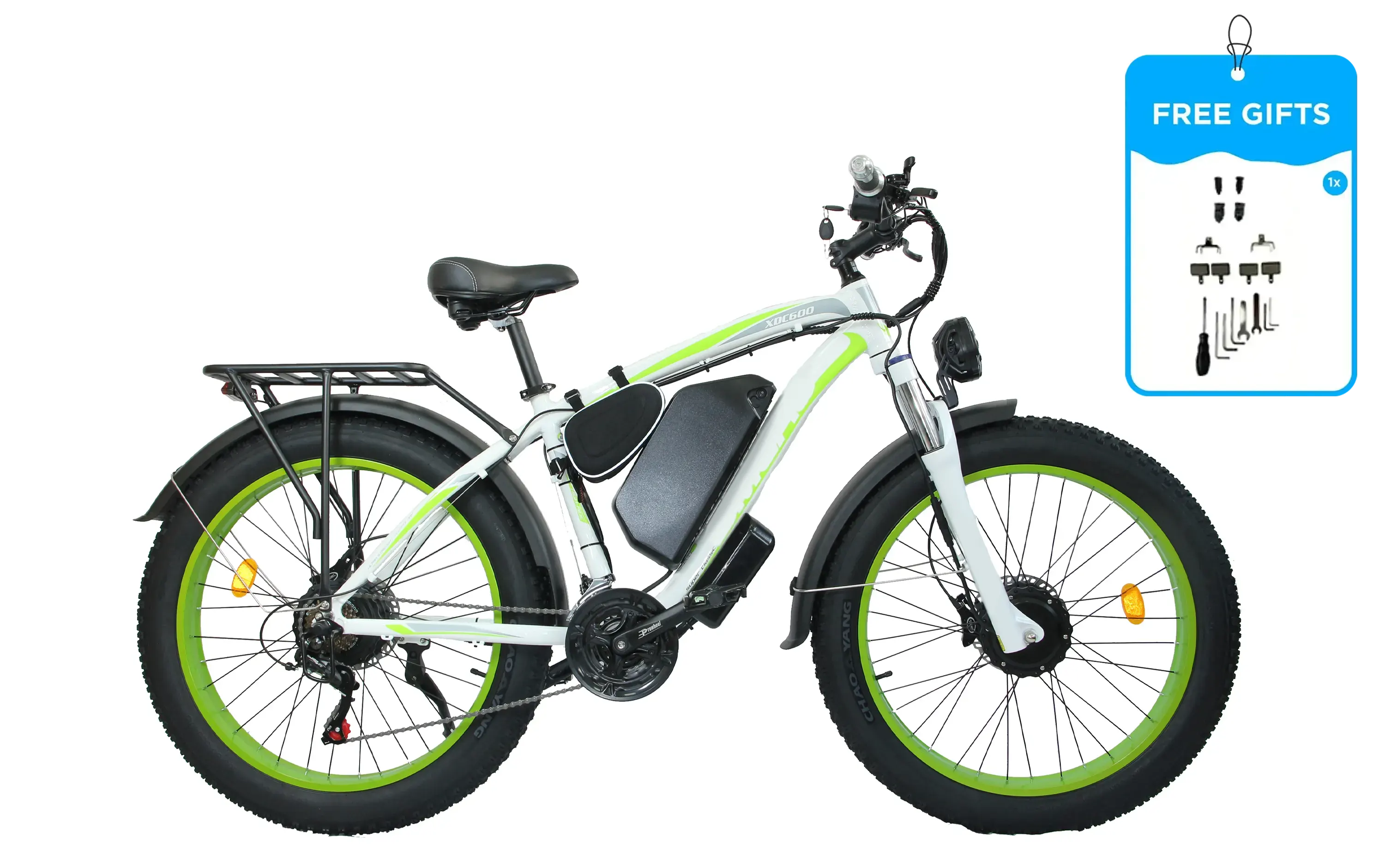 Fat tire e-bike in green color