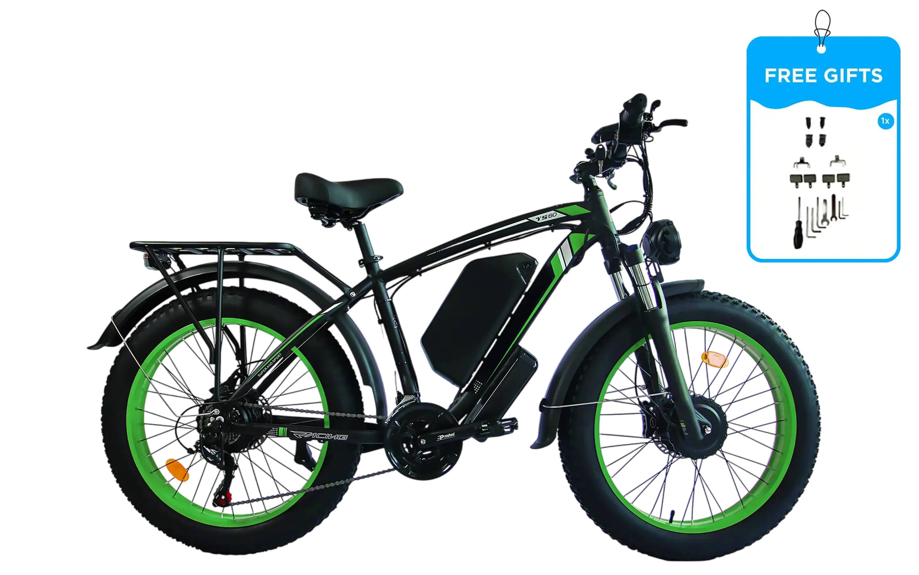Dakeya TS60 5000W Fat Tire Electric Bike – Dual Motor 60V Off-Road eBike
