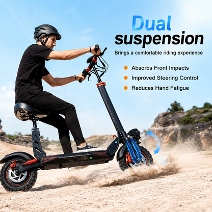 J11 Electric Scooter 1200W Foldable Off-Road eScooter, 48V 18Ah, 33 MPH, 37-Mile Range