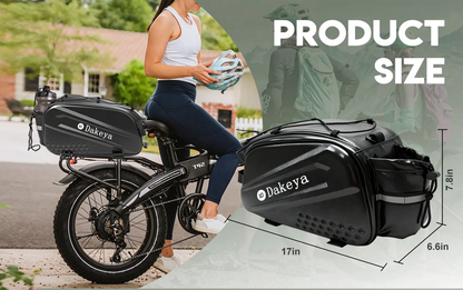 Dakeya 10L Hard Shell Rear Rack Bag - Waterproof Bike & Ebike Trunk