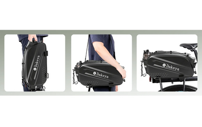 Dakeya 10L Hard Shell Rear Rack Bag - Waterproof Bike & Ebike Trunk