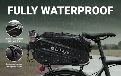 Dakeya 10L Hard Shell Rear Rack Bag - Waterproof Bike & Ebike Trunk