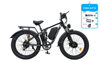 Dakeya Da03 Dual Motor Electric Mountain Bike 5000W - Full Suspension, UL2849 Certified Off-Road Fat Tire
