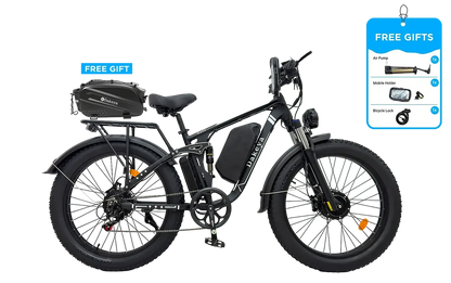 Dakeya Da03 Dual Motor Electric Mountain Bike 5000W - Full Suspension, UL2849 Certified Off-Road Fat Tire