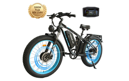 Finder 26 Fat Tire Electric Bike – Dual 5000W Motors | 45 MPH, 65-75 Mile Range