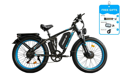 Finder 26 Fat Tire Electric Bike – Dual 5000W Motors | 45 MPH, 65-75 Mile Range