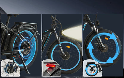 Finder 26 Fat Tire Electric Bike – Dual 5000W Motors | 45 MPH, 65-75 Mile Range