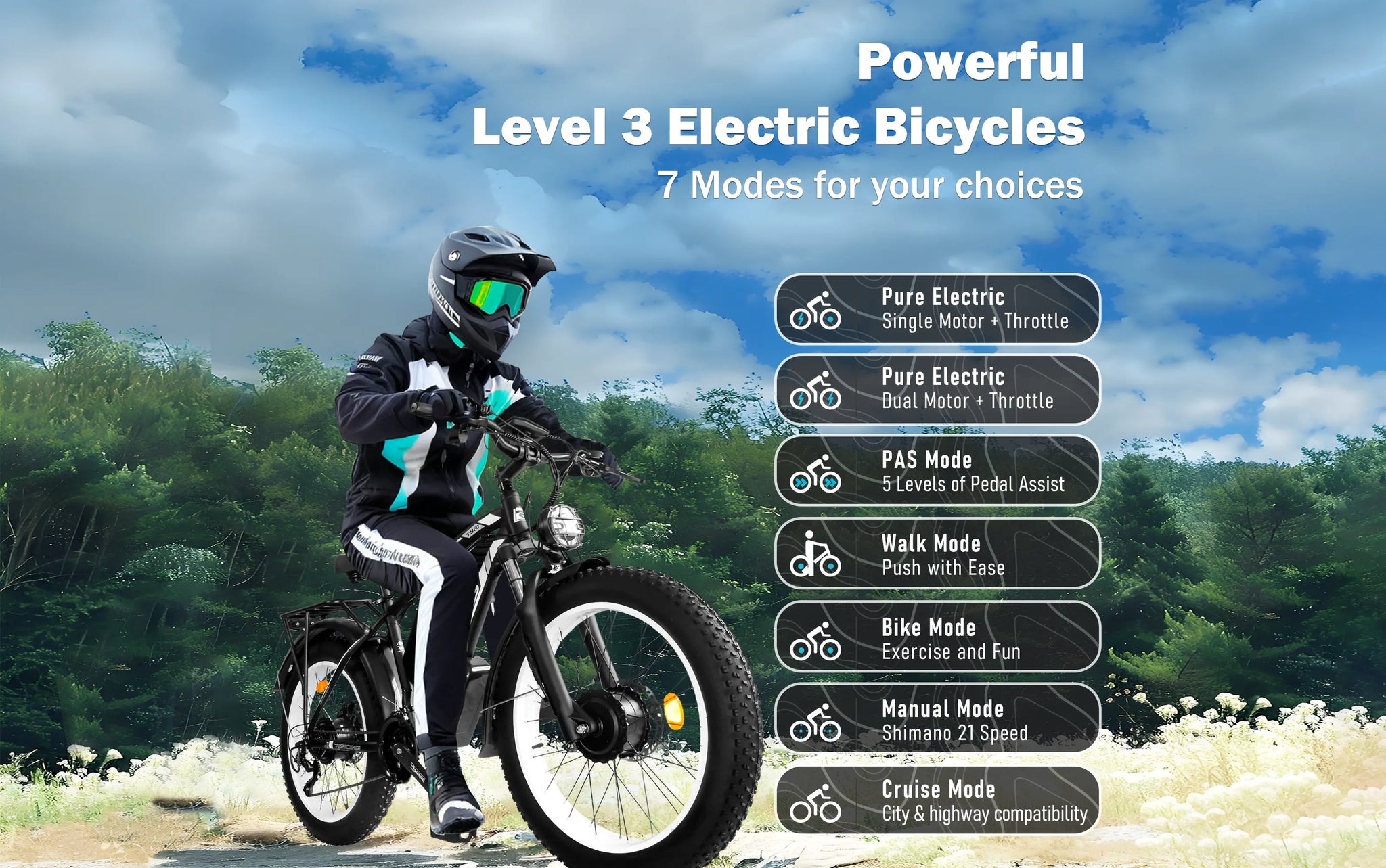 Dakeya TS60 5000W Fat Tire Electric Bike – Dual Motor 60V Off-Road eBike
