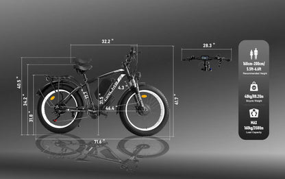 Dakeya TS60 5000W Fat Tire Electric Bike – Dual Motor 60V Off-Road eBike